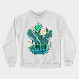 Minhwa: Lotus Terrarium D Type (Korean traditional/folk art) Crewneck Sweatshirt